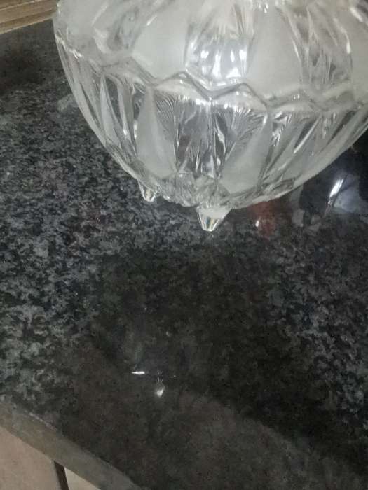 VINTAGE CHRYSTSL GLASS FOOTED BOWL WITH LD