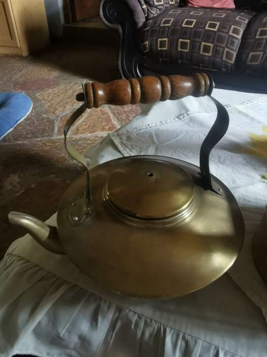 Vintage teapot with wooden handle
