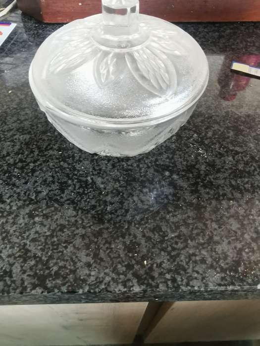 Vintage glass butter dish