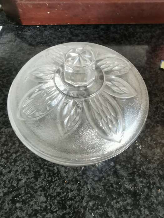 Vintage glass butter dish