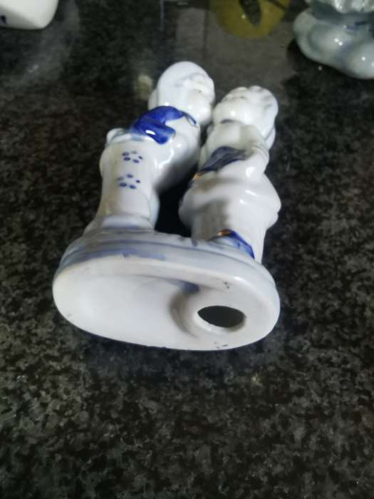 Vintage blue like delft boy and girl