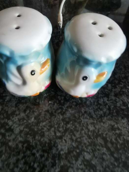vintage duck set salt and pepper shakers