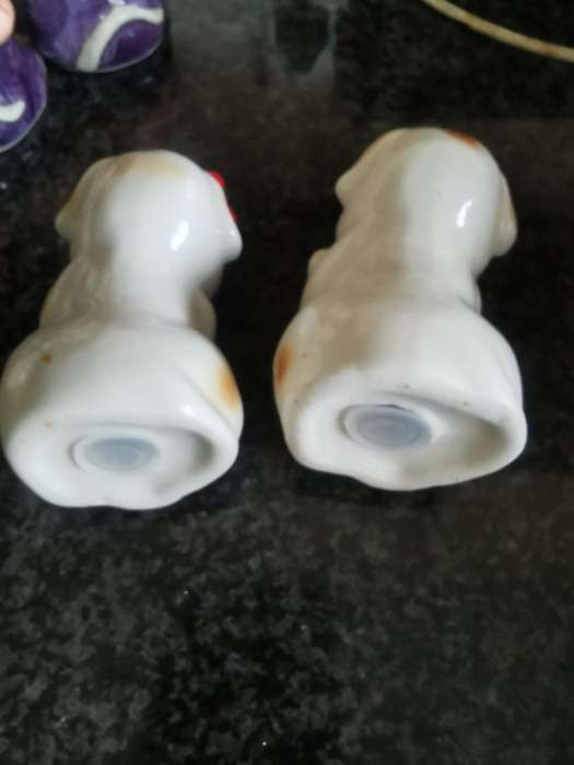 VINTAGE DOG SALT AND PEPPER SHAKERS