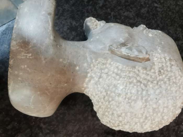 VINTAGE SOAPSTONE CARVING OF AN OLD  MAN