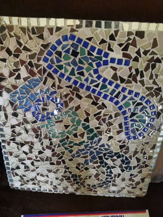VINTAGE CERAMIC ON WOOD