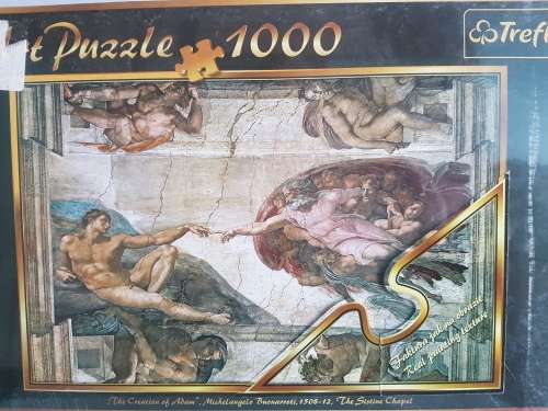 Jigsaw Puzzle: The Creation of Adam,Michelangelo Buonarroti,1508-12,The Sistine Chapel