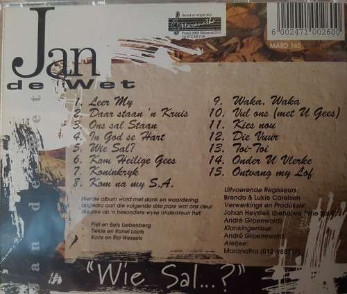 Jan de Wet - Wie sal