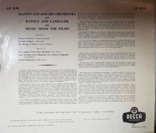 Vinyl Record: Mantovani and his Orchestra