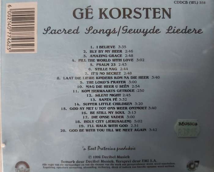 Ge Korsten - Sacred Songs/Gewide Liedere