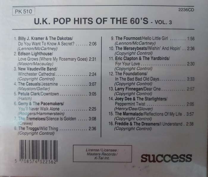 UK Pop Hits of the 60`s