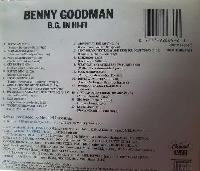 Benny Goodman - B.G. in Hi-Fi