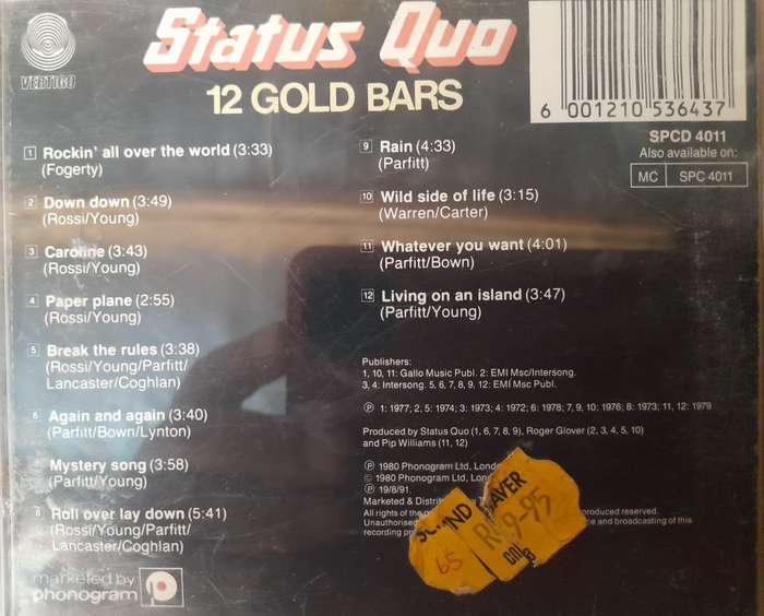 Status Quo - 12 Gold bars