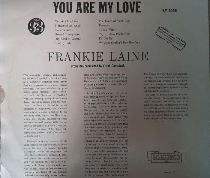 Vinyl: Frankie Laine - You are my Love