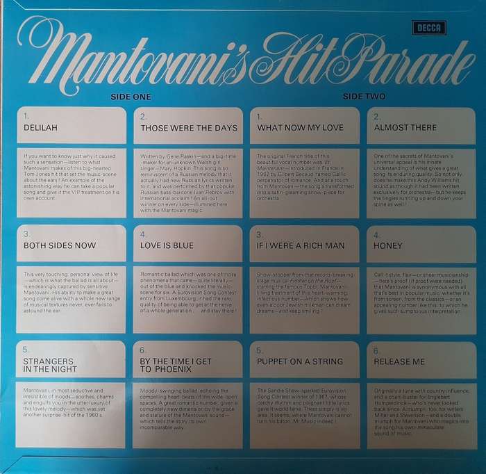 Vinyl: Mantovani`s Hit Parade