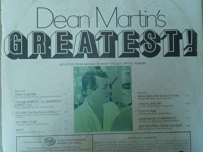 Vinyl: Dean Martin`s Greatest!