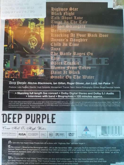 DVD: Deep Purple - Come Hell or High Water
