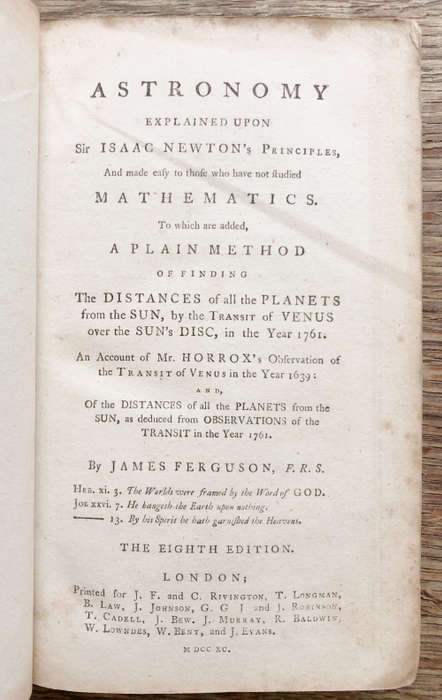 1790 ASTRONOMY BY JAMES FERGUSON