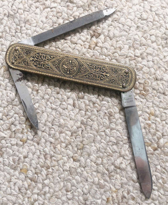 POCKET KNIFE SIGNED BIERHOFF SOLINGEN ADVERTISING BAYER