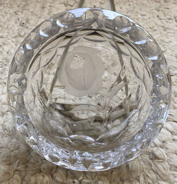 CRYSTAL ROSE CUT ASHTRAY