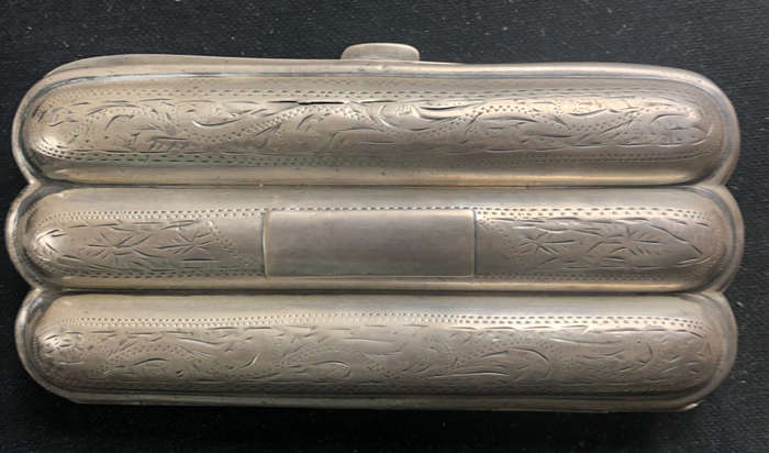 SILVER TRIPLE CIGAR CASE