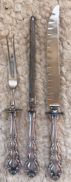 CARVING SET THREE PIECE COMMUNITY SILVER PLATE