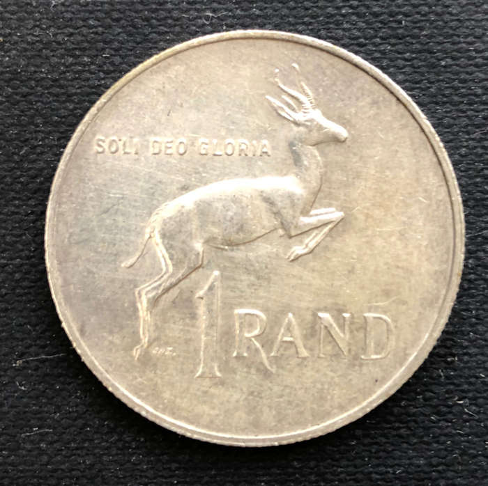 SOUTH AFRICAN SILVER R1 AFRIKAANS (2) ENGLISH (1) 1967