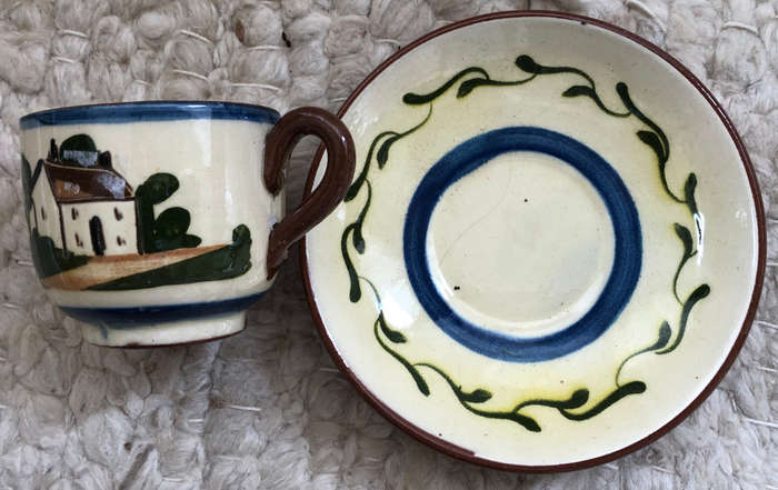 MOTTO WARE CUP AND SAUCER