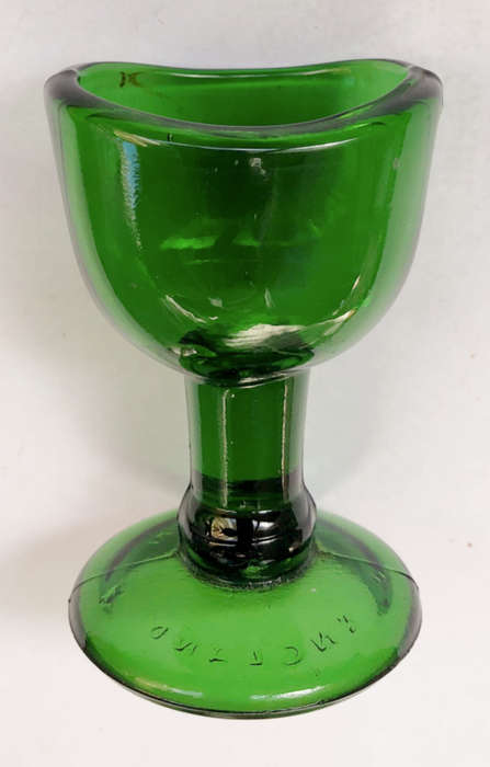 EYE WASH GLASS GREEN ANTIQUE