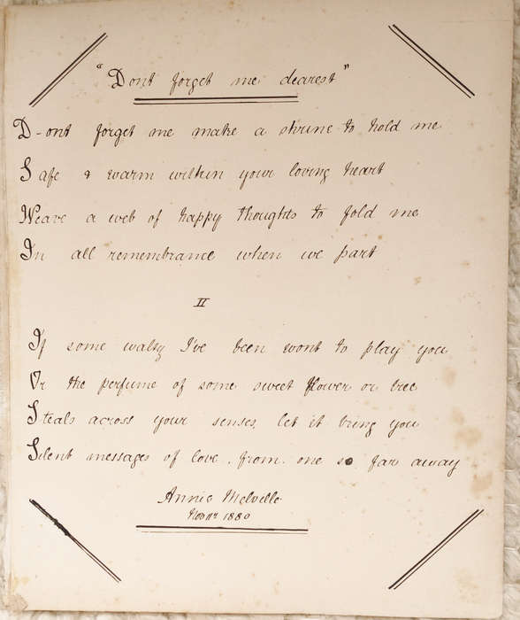 POEM HAND WRITTEN 1880