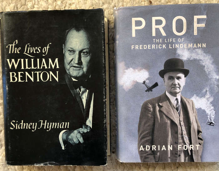 PROF BY ADRIAN FORT FIRST EDITION AND THE LIVES OF WILLIAM BENSON BY SIDNEY HYMAN FIRST EDITION