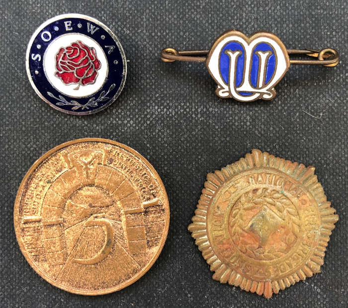 NATIONAL FIRE BRIGADE ASSOCIATION BADGE, MOTHERS UNION BADGE, 5 YEARS OF REPUBLIC & SOEWA BADGE