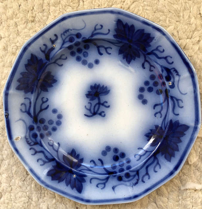 PORCELAIN ANTIQUE COBALT BLUE PLATE