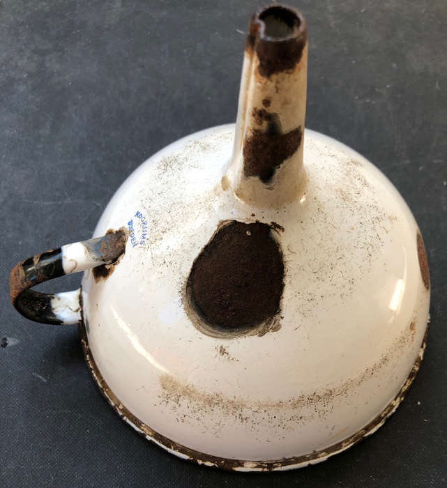 ENAMEL FUNNEL ORIGINAL KOCKUMS SWEDEN VINTAGE
