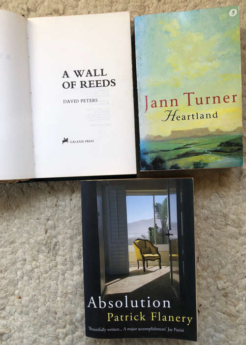ABSOLUTION BY PATRICK FLANERY, HEARTLAND BY JANN TURNER AND A WALL OF REEDS BY DAVID PETERS