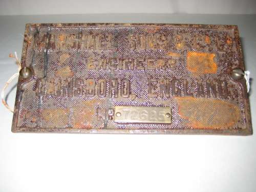 Cast Iron Sign  - Marshall Sons & Co - Engineers - No 72625