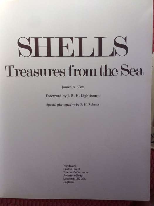Shells Treasures from the Sea - James A Cox / HARDCOVER