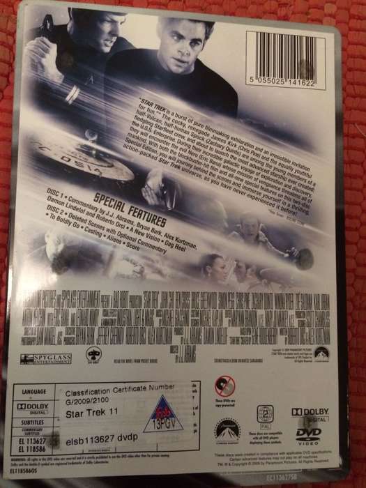 Star Trek 2009 DVD, 2 Disk special in Collectors Tin box