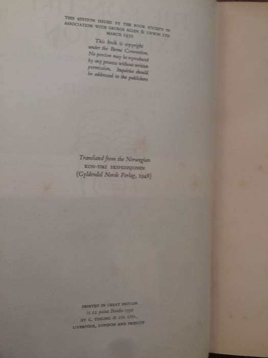 The Kon-Tiki Expedition - Thor Heyerdahl (1st Edition 1950 HARDCOVER)