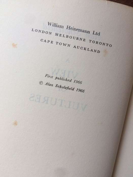 A View of Vultures - Alan Scholefield (1966 1st Edition Hardcover)