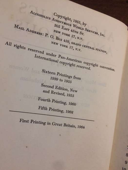 Alcoholics Anonymous (Big Book) | Second Edition (1964 HARDCOVER)