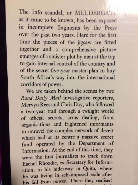 Muldergate: The Info Scandal (1980 1st Edition Hardcover)