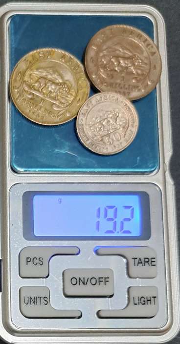 EAST AFRICA **SILVER** COINS 19,2 GRAMS.