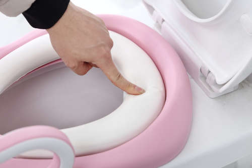 Children Folding Potty Chair Trainer With Safety Adjustable Ladder - Pink
