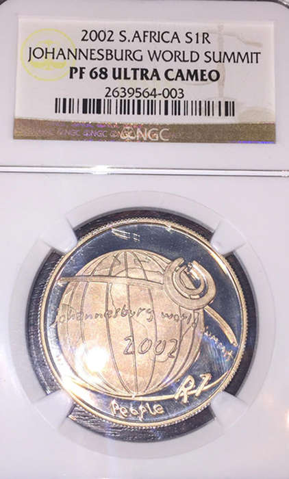 2002 World Summit Proof Silver R1 - NGC Graded PF68 Ultra Cameo - RARE !!! Toned!!