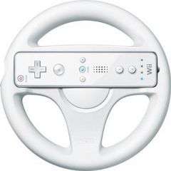 Wii MARIO KART RACING GAME WHITE STEERING WHEEL