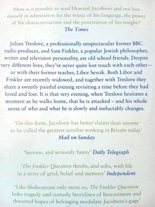 The Finkler Question, Howard Jacobson
