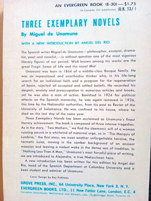 Three Exemplary Novels, Miguel de Unamuno