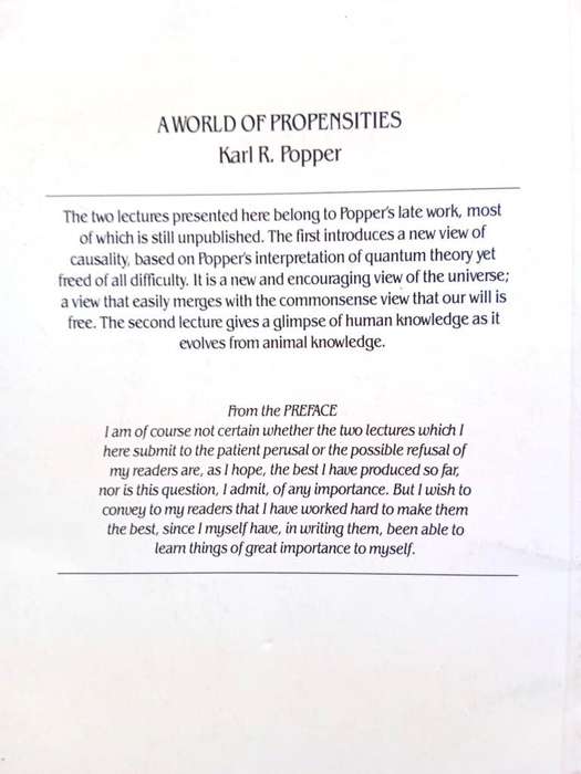 A World of Propensities, Karl Popper