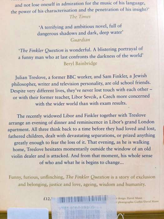 The Finkler Question, Howard Jacobson