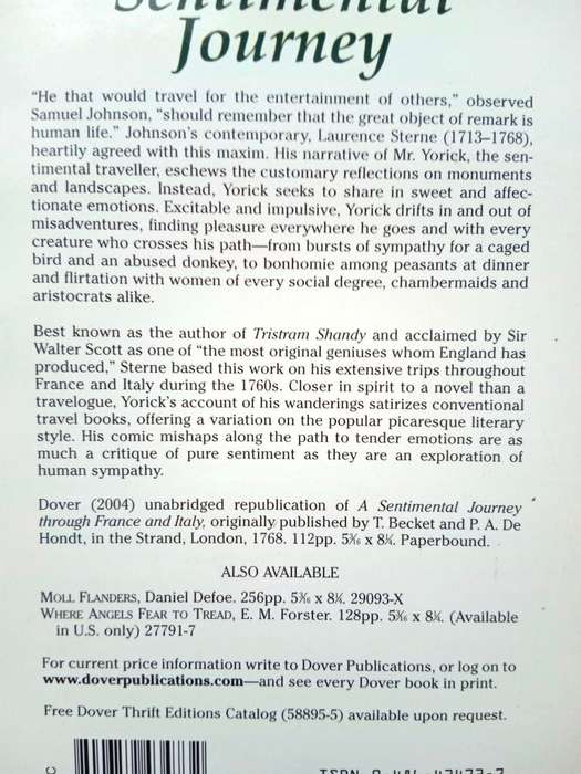 A Sentimental Journey, Laurence Sterne